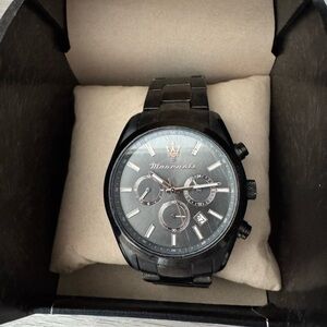 Maserati Attrazione 43mm Black Dial Black Band Men’s Watch